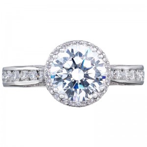 2646-3RDR7 Dantela Platinum Round Engagement Ring 1.25