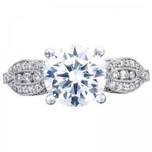 2648RD-75 Ribbon Platinum Round Engagement Ring 1.5