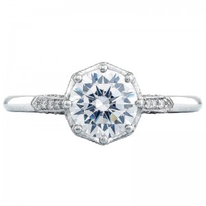 2653RD-6 Simply Tacori Platinum Round Engagement Ring 0.75