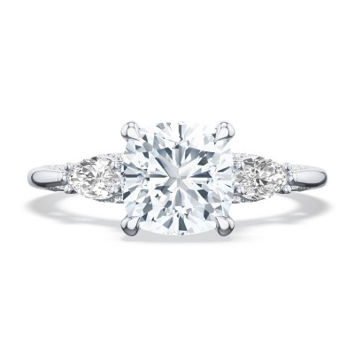 2685CU Cushion 3-Stone Engagement Ring