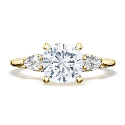 2685CU Cushion 3-Stone Engagement Ring