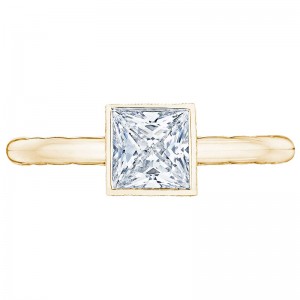 300-2PR-675Y Starlit Yellow Gold Princess Cut Engagement Ring 1.75