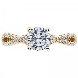 3004-Y Ribbon Yellow Gold Round Engagement Ring 1.25