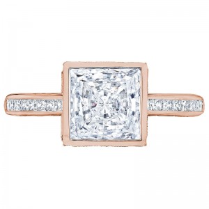 301-25PR-575PK Starlit Rose Gold Princess Cut Engagement Ring 1
