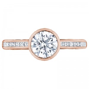 301-25RD-75PK Starlit Rose Gold Round Engagement Ring 1.5