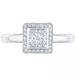 303-25 PR- 675W Starlit White Gold Princess Cut Engagement Ring 1.75