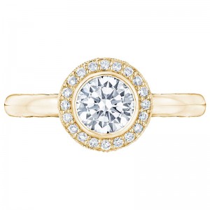 303-25RD-7Y Starlit Yellow Gold Round Engagement Ring 1.25