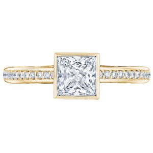 305-25PR-625Y Starlit Yellow Gold Princess Cut Engagement Ring 1.25