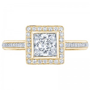 306-25PR-7Y Starlit Yellow Gold Princess Cut Engagement Ring 2