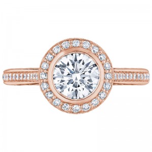 306-25RD-7PK Starlit Rose Gold Round Engagement Ring 1.25