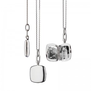 43127-22 Sterling Silver Locket On 22" Length Sterling Silver Oval Link Chain