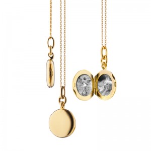 43128-22 Gold Locket In 18 Karat Yellow Gold On 18 Karat Yellow Gold 22" Length Open Link Chain