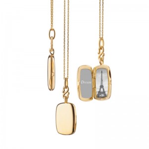43130 Gold Locket In 18 Karat Yellow Gold On 18 Karat Yellow Gold 17" Length Open Link Chain