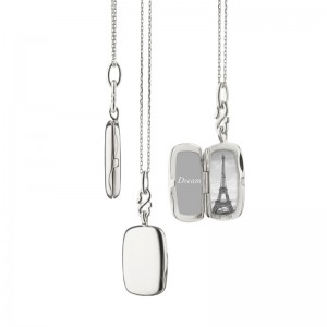 43179 Sterling Silver Locket On 18" Length Sterling Silver Open Link Chain
