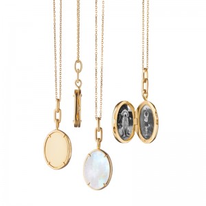 44422-YG-22 Mother Of Pearl Locket In 18 Karat Yellow Gold
