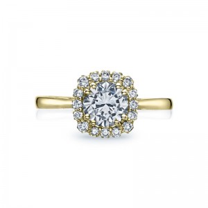 55-2CU-55Y Full Bloom Yellow Gold Round Engagement Ring 0.55