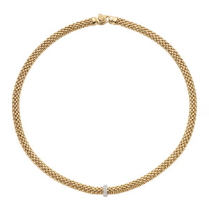 56002CX_BB_G_XBX_043  Vendome Collection Diamond Necklace In 18 Karat White & Yellow Gold