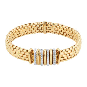 58804BX_BB_G_GBX_00M Fope Panorama Collection Diamond Bracelet In 18 Karat White & Yellow Gold With Diamonds