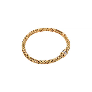 62106BX_BB_G_GBG_00M Solo Collection Diamond Bracelet In 18 Karat White & Yellow Gold With Diamonds
