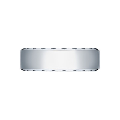 64-7 Sculpted Crescent Men's White Gold Wedding Band