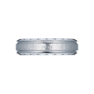 70-6H Sculpted Crescent Men's Platinum Wedding Band