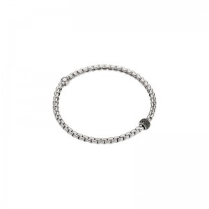 73301BX_PN_B_X1X_00L  Eka Collection Diamond Bracelet In 18 Karat White Gold With Black Diamonds