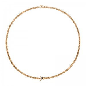 74408CX_BB_G_GBG_043 Prima Collection Diamond Necklace In 18 Karat White & Yellow Gold