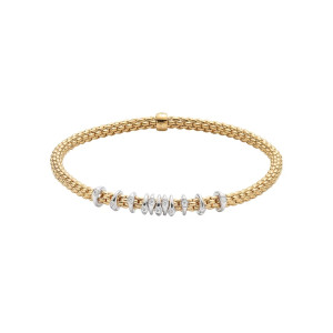74708BX_BB_G_XBX_00M Prima Collection Diamond Bracelet In 18 Karat White & Yellow Gold With Diamonds