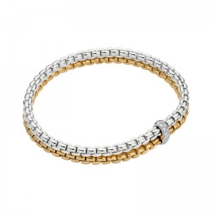 75501BX_BB_2_XBX_00M  Eka Collection Diamond Bracelet In 18 Karat White & Yellow Gold With Diamonds