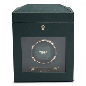 792141 British Racing Single Watch Winder With Storage, Green