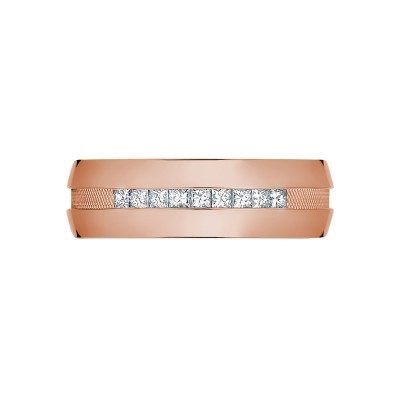 82-7D Sculpted Crescent Men's Platinum Wedding Band