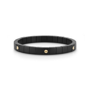 951VN6OG Scacco Vite Collection Bracelet In Matte Black Ceramic & 6- 18 Karat Yellow Gold Screws