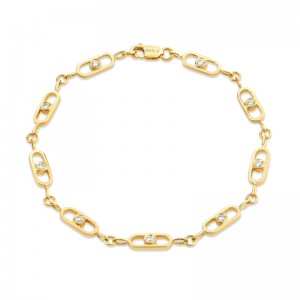 BR520M Streamlined Infinity Bracelet In 14 Karat Yellow Gold