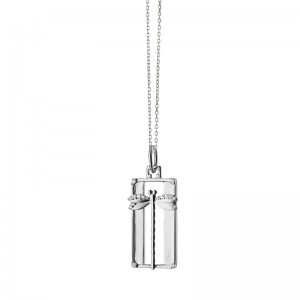 CH-41375 Sapphire Dragon Fly Pendant In Sterling Silver