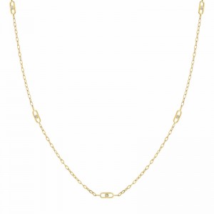 CN351M Streamlined Diamond Necklace In 14 Karat Yellow Gold