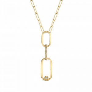 CN355 Triune Collection Diamond Necklace In 14 Karat Yellow Gold