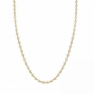 CN411-16 Bezel Tennis Necklace In 14 Karat Yellow Gold