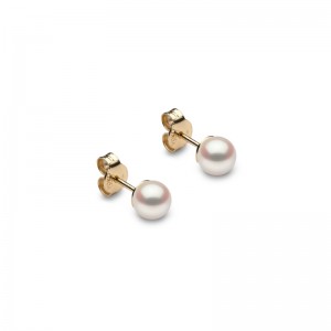 EYK109506-AAA London Pearl Stud Earrings In 18 Karat Yellow Gold With 2 Akoya Pearls