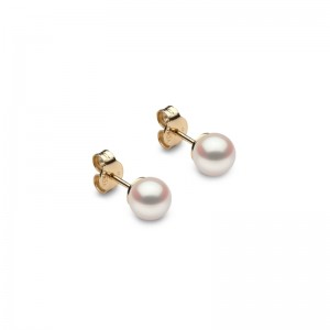 EYK109606-AAA London Pearl Stud Earrings In 18 Karat Yellow Gold With 2 Akoya Pearls