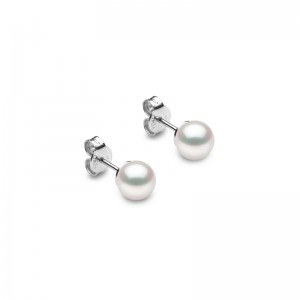 EYK109607-AA London Pearl Stud Earrings In 18 Karat White Gold With 2 Akoya Pearls