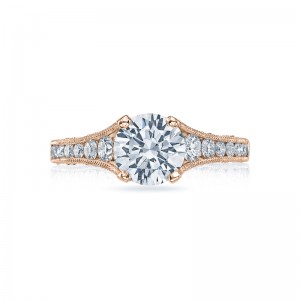 HT2510-912XPK Reverse Crescent Rose Gold Round Engagement Ring 2.5