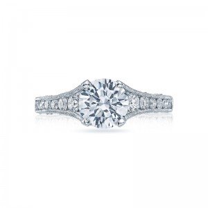 HT2510-7512X Reverse Crescent Platinum Round Engagement Ring 1.5