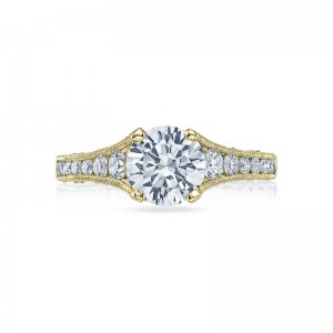 HT2510-612XY Reverse Crescent Yellow Gold Round Engagement Ring 0.75