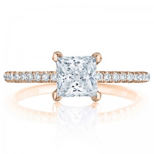 HT254515PR-6PK Petite Crescent Rose Gold Princess Cut Engagement Ring 1.25