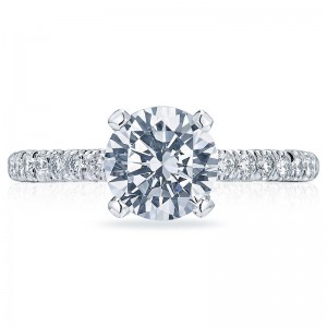HT2545RD75 Petite Crescent Platinum Round Engagement Ring 1.5