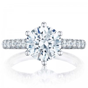 HT254625RD-8 Petite Crescent Platinum Round Engagement Ring 2