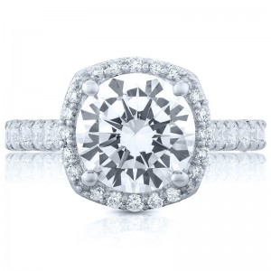 HT254725CU85 Petite Crescent Platinum Round Engagement Ring 2