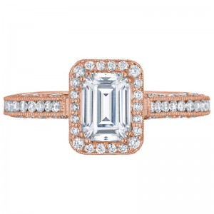 HT2550EC-8X6PK Classic Crescent Rose Gold Emerald Cut Engagement Ring 1.75