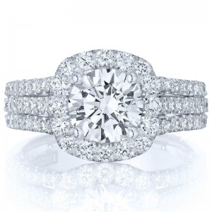 HT2551CU75 Petite Crescent Platinum Round Engagement Ring 1.5
