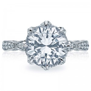 HT2604RD-9 RoyalT Platinum Round Engagement Ring 2.5